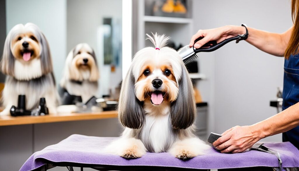 Tosa de um cão de pelos longos